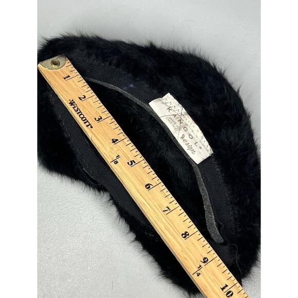 Vintage Kangol Design Fur Bucket Hat Womens OS Black Ribbon Made England - Picture 6 of 7